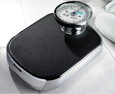 Mechanical Bathroom Weighing Scales - Easy Read Analogue Dial with Wide Non Slip Platform - Measures in KG, St & Lbs
