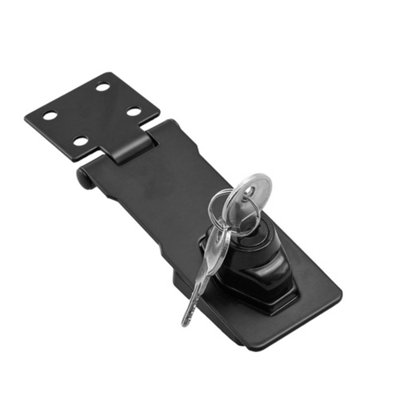 Mechanical Hasp and Staple Lock with Key Twist Knob Design for Cabinet Security W 13.5cm