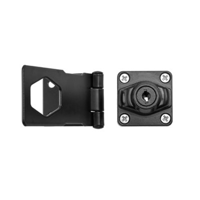 Mechanical Hasp and Staple Lock with Key Twist Knob Design for Cabinet Security W 13.5cm