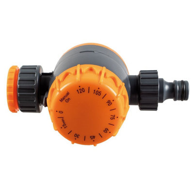 Mechanical Sprinkler Timer - Outdoor Tap Attachment for Garden Hose Pipe & Irrigation Watering System with 15-120 Minute Timer