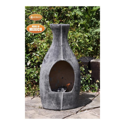 Med BOTELLA Mexican chimenea contemporary look, charcoal grey