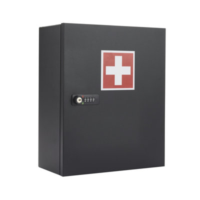 Medicab 1 Black Lockable Medicine Cabinet 4-Digit Combination Lock with ...