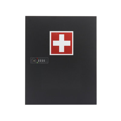 Medicab 1 Black Lockable Medicine Cabinet 4-Digit Combination Lock with ...