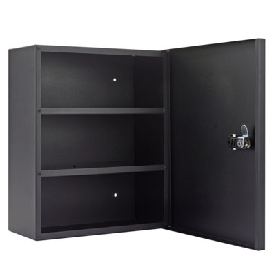 Medicab 1 Black Lockable Medicine Cabinet 4-Digit Combination Lock with ...