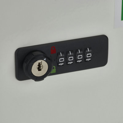 Medicab 1 Lockable Medicine Cabinet White 4-Digit Combination Lock with ...