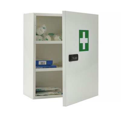 Medicab 1 Lockable Medicine Cabinet White 4-Digit Combination Lock with ...