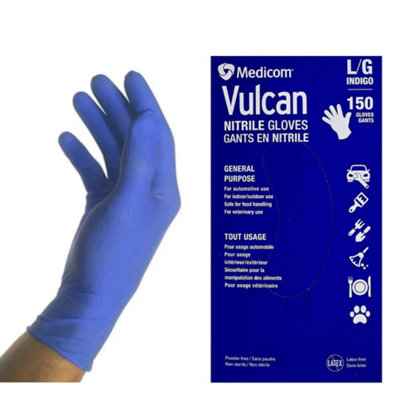 Medicom Vulcan Nitrile Gloves 150pk - Blue Powder Free Medium