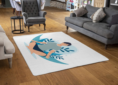 Meditation Illustration Designer Special Soft Home Rug