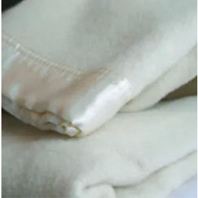 MEDITERRANEAN LINENS 100% MERINO Wool Blankets with Satin Binding size Small