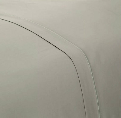 MEDITERRANEAN LINENS Monaco 100% Egyptian Cotton 310X270cm Super King Flat Sheet 400 Thread Count-Pewter