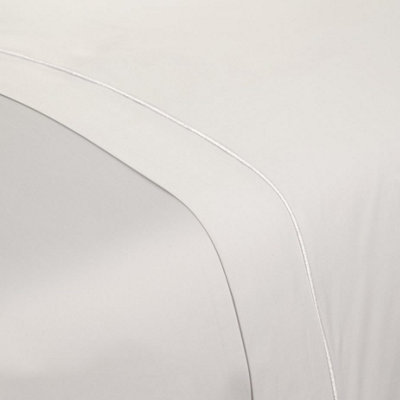 MEDITERRANEAN LINENS Monaco 100% Egyptian Cotton 400 Thread Count Double Flat Sheet 230x260cm-White