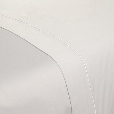 MEDITERRANEAN LINENS Monaco 100% Egyptian Cotton 400 Thread Count Single Flat Sheet 180x260cm-White
