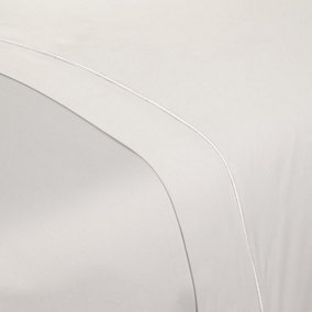 MEDITERRANEAN LINENS Monaco 100% Egyptian Cotton 400 Thread Count Super King Flat Sheet 310x270cm-White