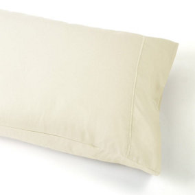 MEDITERRANEAN LINENS Monaco Ivory 100% Egyptian Cotton Standard Pillowcases pair 400 Thread Count - Ivory