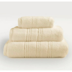MEDITERRANEAN LINENS Paris 600 gsm Zero Twist Cotton Bath Towel colour Cream