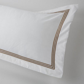 MEDITERRANEAN LINENS Sicily 100% Egyptian Cotton 600 Thread Count Oxford Pillowcases pair