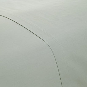MEDITERRANEAN LINENS Valencia 100% Egyptian Cotton 200 Thread Count Double Flat Sheet 230x260cm -Duck Egg