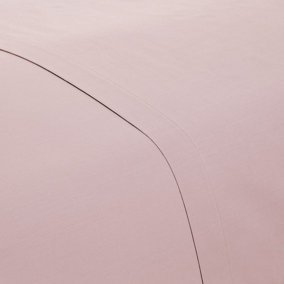 MEDITERRANEAN LINENS Valencia 100% Egyptian Cotton 200 Thread Count Double Flat Sheet 230x260cm -Pale Pink