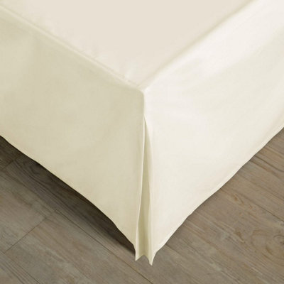 MEDITERRANEAN LINENS Valencia 100% Egyptian Cotton 200 Thread Count Double Valance 137x190cm -Ivory