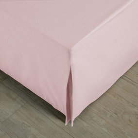 MEDITERRANEAN LINENS Valencia 100% Egyptian Cotton 200 Thread Count Double Valance 137x190cm -Pale Pink