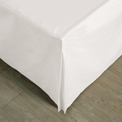 MEDITERRANEAN LINENS Valencia 100% Egyptian Cotton 200 Thread Count Double Valance 137x190cm -White