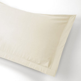 MEDITERRANEAN LINENS Valencia 100% Egyptian Cotton 200 Thread Count Oxford Pillowcases pair -Ivory