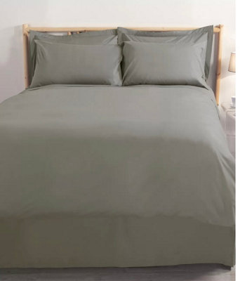 MEDITERRANEAN LINENS Valencia 100% Egyptian Cotton 200 Thread Count Single Duvet Cover Set -Grey