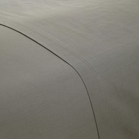 MEDITERRANEAN LINENS Valencia 100% Egyptian Cotton 200 Thread Count Single Flat Sheet 180x260cm -Grey