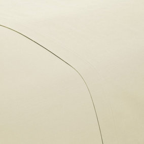 MEDITERRANEAN LINENS Valencia 100% Egyptian Cotton 200 Thread Count Single Flat Sheet 180x260cm -Ivory