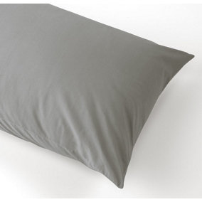 MEDITERRANEAN LINENS Valencia 100% Egyptian Cotton 200 Thread Count Standard Pillowcases pair -Grey