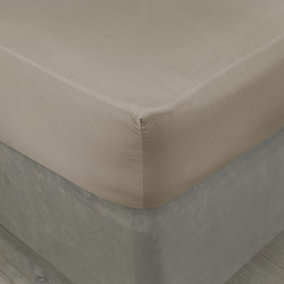 MEDITERRANEAN LINENS Valencia 100% Egyptian Cotton Double Fitted Sheet 200 Thread Count -Tuape