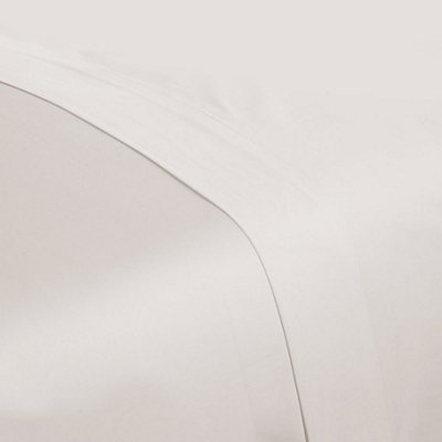 MEDITERRANEAN LINENS-Valencia-White-100% Egyptian Cotton 200 Thread Count Double Flat Sheet - 230x260cm