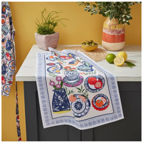 Mediterranean Plates Graphic Print 100% Cotton Tea Towel