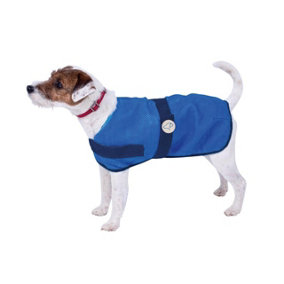 Medium 35cm Blue Dog Cooling Coat - Lightweight, Soft & Comfortable Pet Jacket with Fastenings for Hot Summer Weather