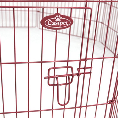 Medium 8 Panel Pet Playpen Cage Pink - 4