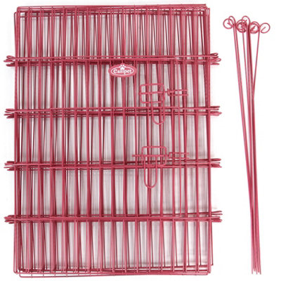 Medium 8 Panel Pet Playpen Cage Pink - 7