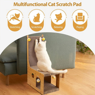 Medium Cat Cardboard Scratcher Activity Tower & Scratching Post with 6 ...