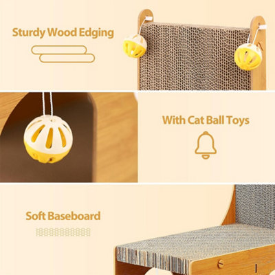 Medium Cat Cardboard Scratcher Activity Tower & Scratching Post with 6 ...