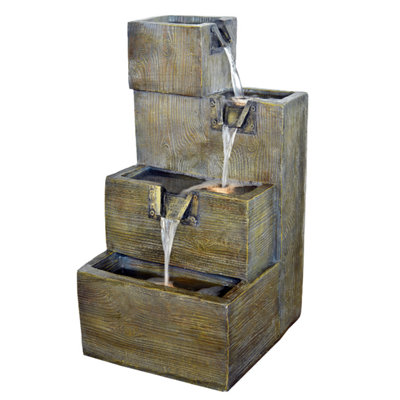 Medium Coastal Shore Mains Power Water Feature With Cover