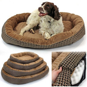 Medium Deluxe Orthopaedic Soft Dog Bed Pet Warm Basket Fleece Lining Cushion Puppy Cat