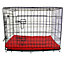 Medium Dog Bed Cage Crate Pet Waterproof Hygienic Bedding Tough Hardwearing Cushion Mat Red