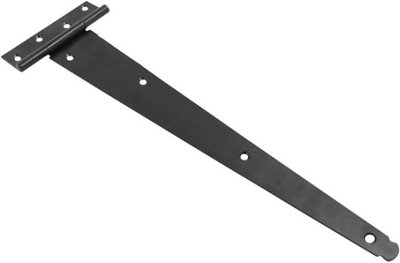 Medium Duty Tee Hinge for Wooden Gates and Doors - Black Traditional Iron Gate Hinge with Matching Fixing Screws