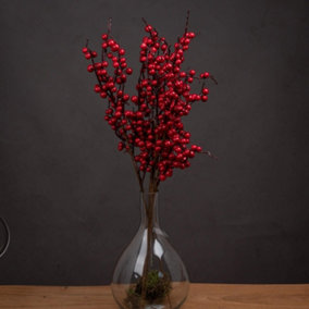 Medium Festive Berry Pick Artificial Plant - Plastic - L5 x W12 x H66 cm
