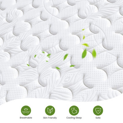 Medium Firm Hybrid Mattress with Memory Foam and Pocketed Springs, 25CM Single Mattress,Grey