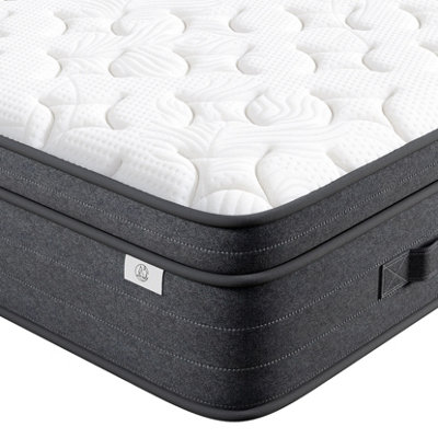 Medium Firm Hybrid Mattress with Memory Foam and Pocketed Springs, 25CM Single Mattress,Grey