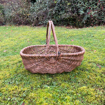 Medium & Large Natural Willow Wicker Garden Trug Basket (Set of 2) - 3