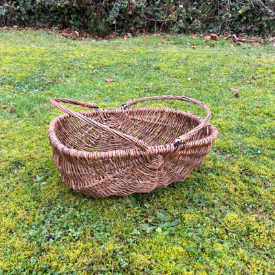 Medium & Large Natural Willow Wicker Garden Trug Basket (Set of 2) - 4