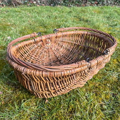 Medium & Large Natural Willow Wicker Garden Trug Basket (Set of 2) - 7