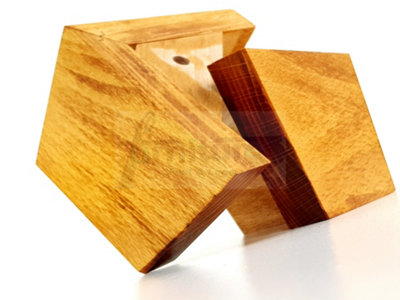 Medium Oak Washed Wood Corner Feet 95mm High Replacement Furniture Sofa Legs Self Fixing Chairs Cabinets Beds Etc PKC300