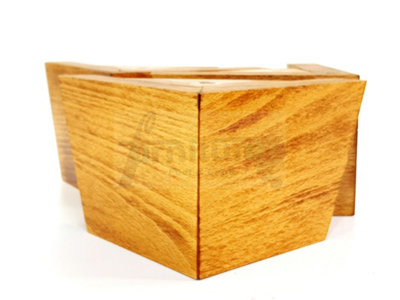 Medium Oak Washed Wood Corner Feet 95mm High Replacement Furniture Sofa Legs Self Fixing Chairs Cabinets Beds Etc PKC300